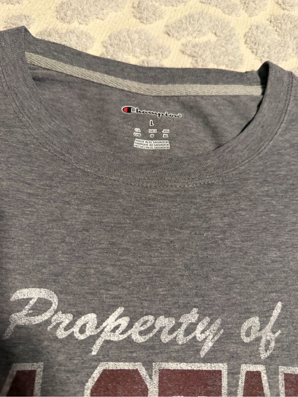 Champion NM State Aggies Gray Short Sleeve Tee with Maroon Logo - Picture 2 of 5